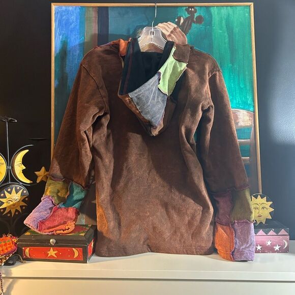 Rising International Hoodie Womens Multicolor Boho Embroidered Zip Jacket Small - Picture 5 of 16